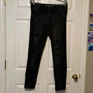 Ripped black skinny jeans